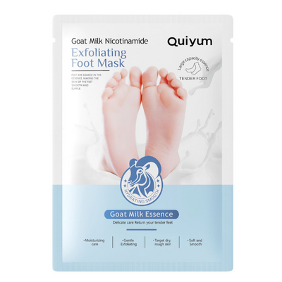 Quiyum Goat Milk Nicotinamide Exfoliating Foot Mask, For Dry & Rough Skin, 35g, QY97677B