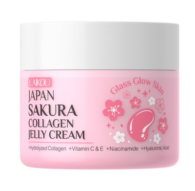 Laikou Japan Sakura Collagen Jelly Cream, Niacinamide, Hyaluronic Acid, For Dry Skin, 100g, LK32630A