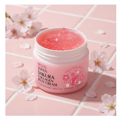 Laikou Japan Sakura Collagen Jelly Cream, Niacinamide, Hyaluronic Acid, For Dry Skin, 100g, LK32630A