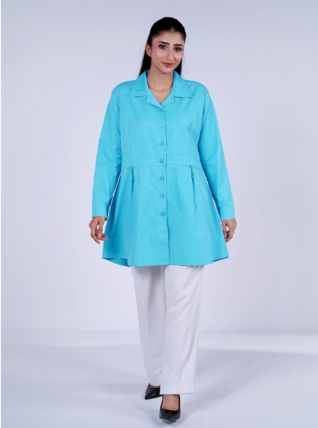 Basix Women's Cotton Button Shirt Satin Turquoise, WS-555