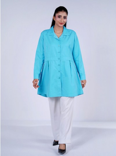 Basix Women's Cotton Button Shirt Satin Turquoise, WS-555