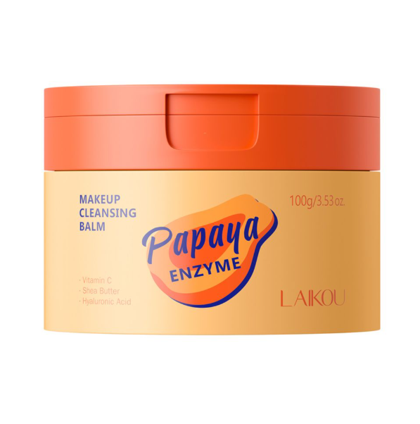 Laikou Papaya Enzyme Makeup Cleansing Balm, Shea Butter, Vitamin E, For Radiant Skin, 100g, LK32241A