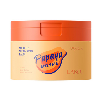 Laikou Papaya Enzyme Makeup Cleansing Balm, Shea Butter, Vitamin E, For Radiant Skin, 100g, LK32241A