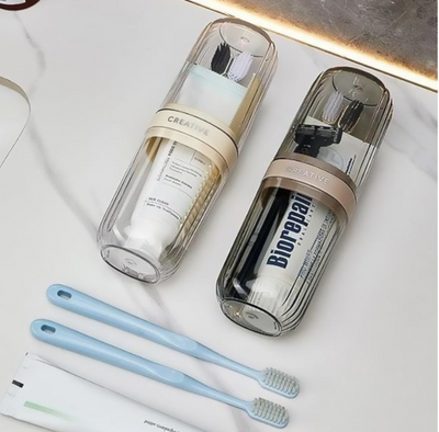 Portable Travel Toothbrush 2-In-1 Case With Cup
