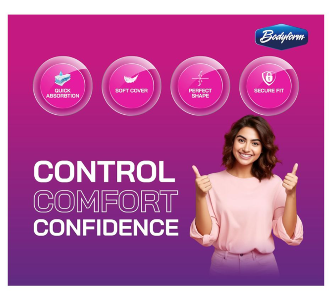 Bodyform Cushion Soft Overnight Maxi Sanitary Pads With Wings  8-Pack