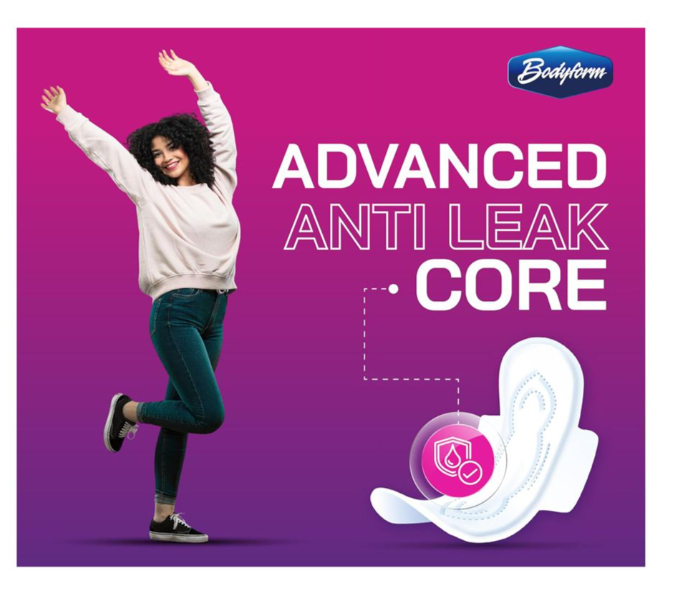 Bodyform Cushion Soft Overnight Maxi Sanitary Pads With Wings  8-Pack