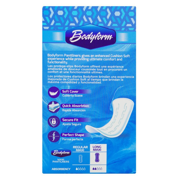 Bodyform Cushion Soft Long Maxi Pantiliners  25-Pack