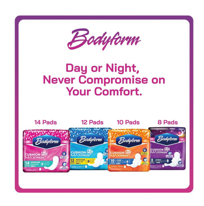 Bodyform Cushion Soft Regular Maxi Sanitary Pads With Wings  12-Pack