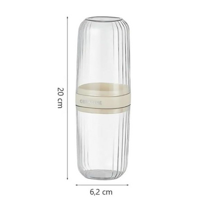 Portable Travel Toothbrush 2-In-1 Case With Cup