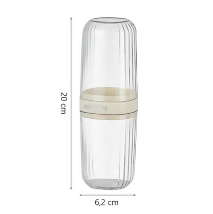 Portable Travel Toothbrush 2-In-1 Case With Cup