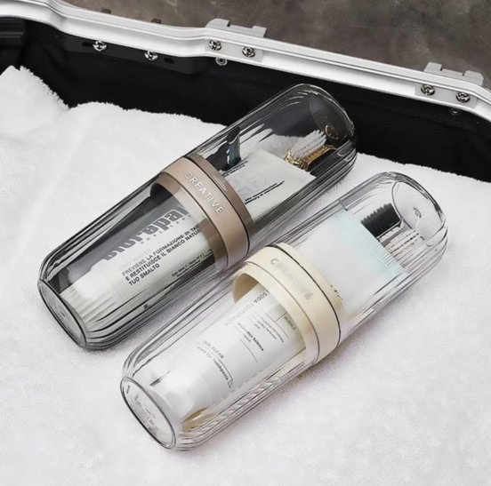 Portable Travel Toothbrush 2-In-1 Case With Cup