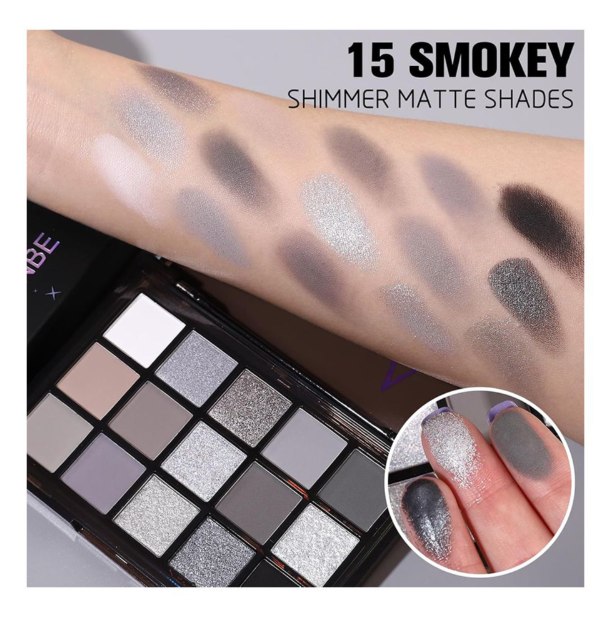 Ucanbe Black Meteors Eyeshadow Palette, 15-Pack, STUB061_09