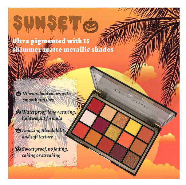 Ucanbe Sunset Orange Eyeshadow Palette, Water & Sweat Proof, 15-Pack, STUB061_16