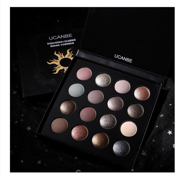 Ucanbe Sunkissed Classic Baked Formula Eyeshadow Palette, 16-Pack, STUB158