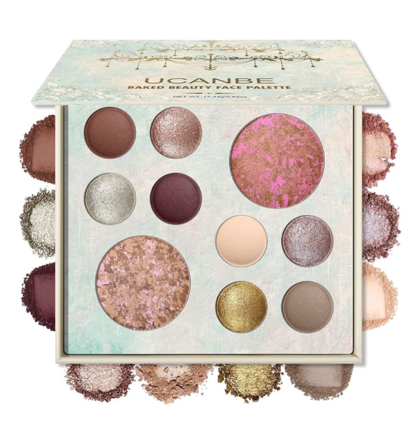 Ucanbe Baked Beauty Face Palette, Waterproof, 10-Pack, STUB203