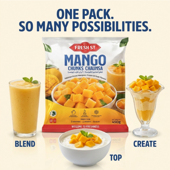 Fresh Street Mango Chunks, Chaunsa, 450g