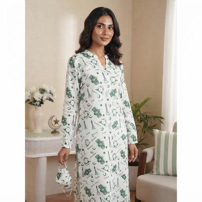 Basix Independence Day Landmarks Kurti For Women, With Mask & Hair Band