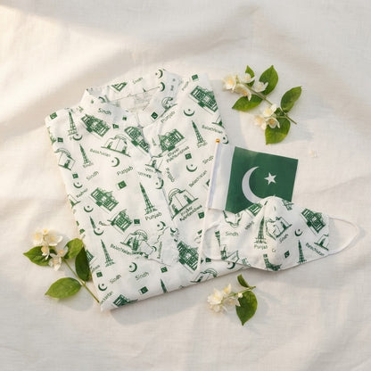 Basix Independence Day Landmarks Kurti For Women, With Mask & Hair Band