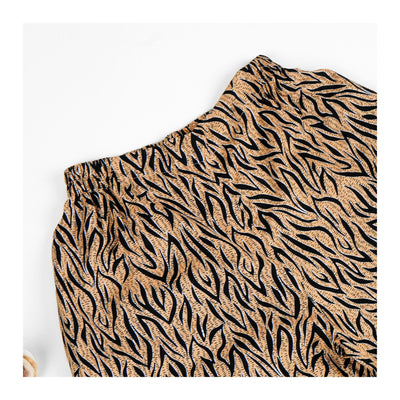Basix Women's Twin Pocket Trouser, Camel Brown & Black, Zebra Prints, LT-619