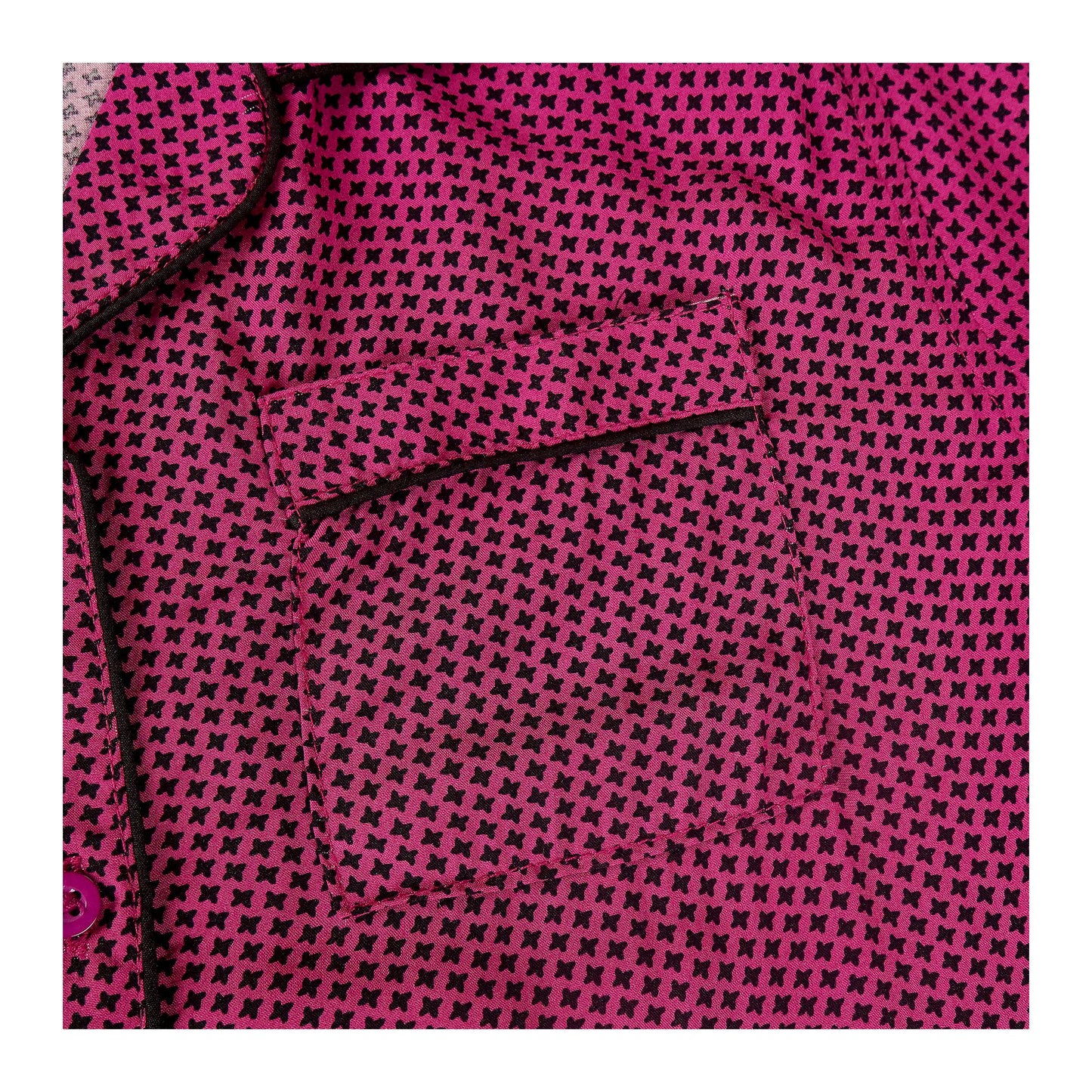 Basix Girl's Short Sleeves Nightwear 2-Piece Set, Dark Magenta With Black Stars, GRL-189