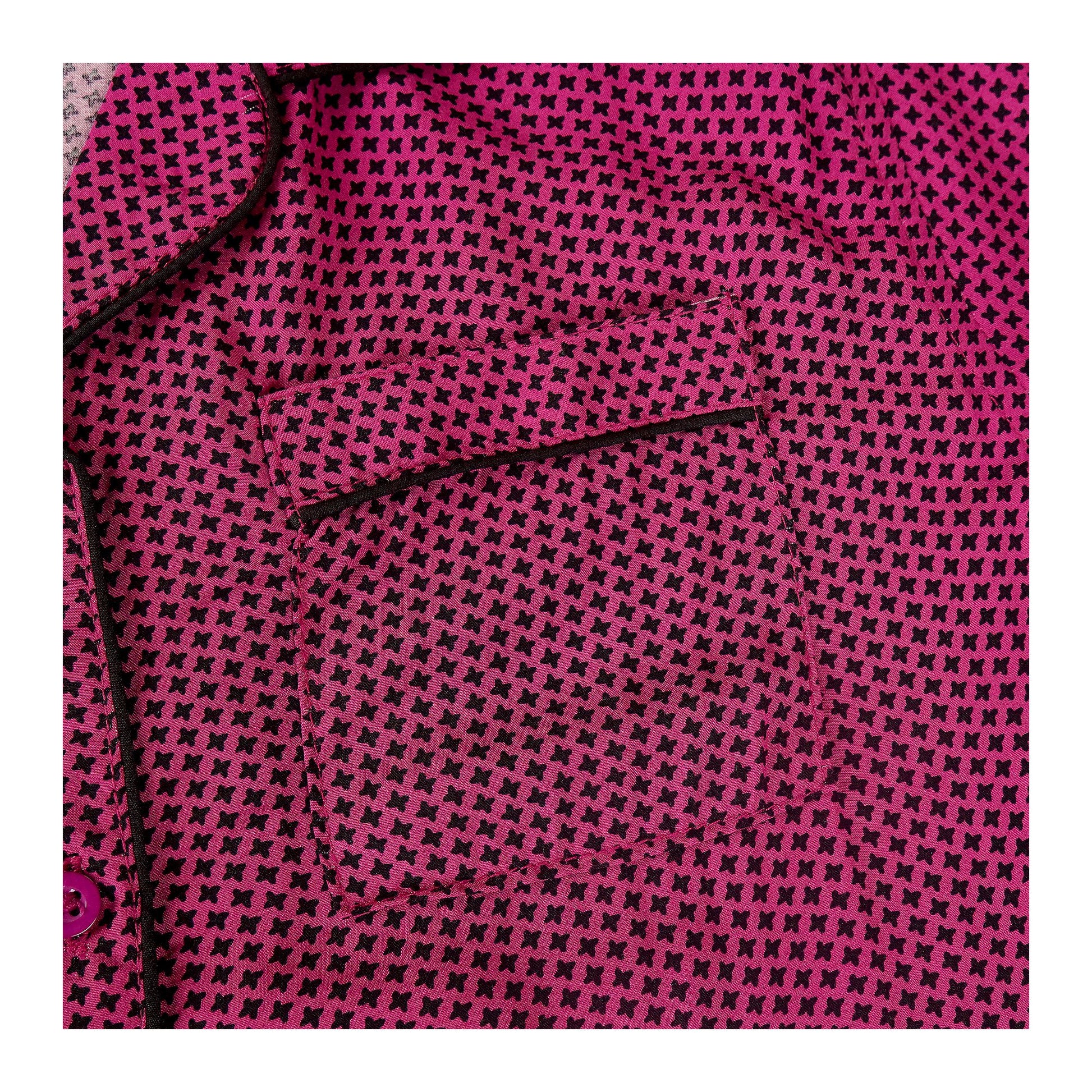Basix Girl's Short Sleeves Nightwear 2-Piece Set, Dark Magenta With Black Stars, GRL-189