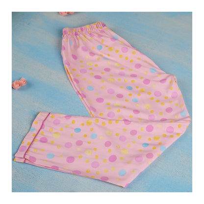 Basix Girl's Short Sleeves Nightwear 2-Piece Set, Pink Multi Colored Polka Dots, GRL-190