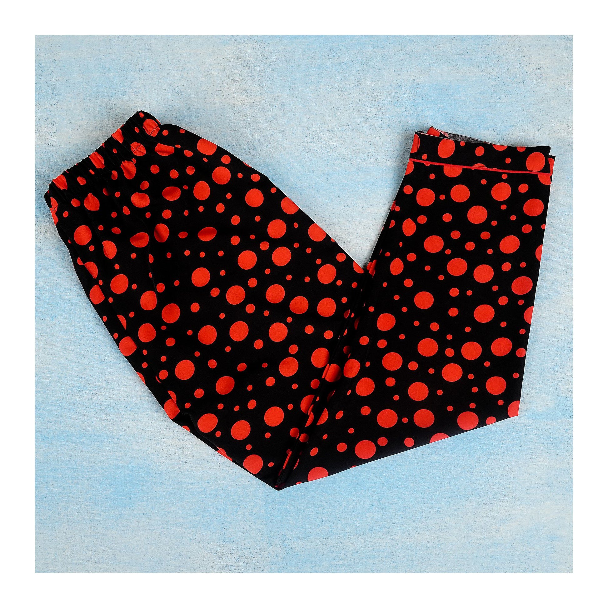 Basix Girl's Short Sleeves Nightwear 2-Piece Set, Black & Red Big & Small Polka Dots, GRL-192