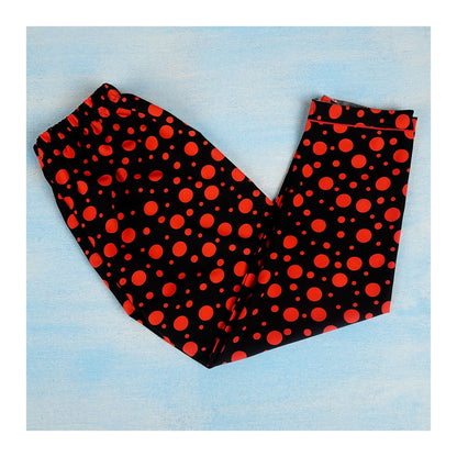 Basix Girl's Short Sleeves Nightwear 2-Piece Set, Black & Red Big & Small Polka Dots, GRL-192