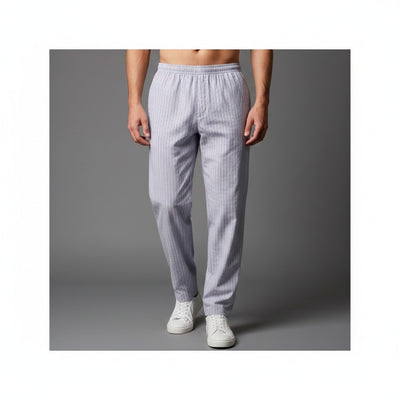 Basix Men's Stripes Trouser, Sky Blue & White, Cotton, MT-949