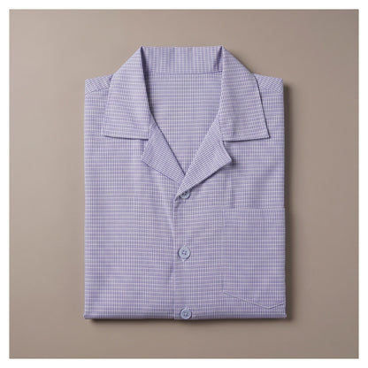 Basix Men's Miniature Checks Short Sleeves Loungewear 2 Piece Set Turquoise & White LW-844