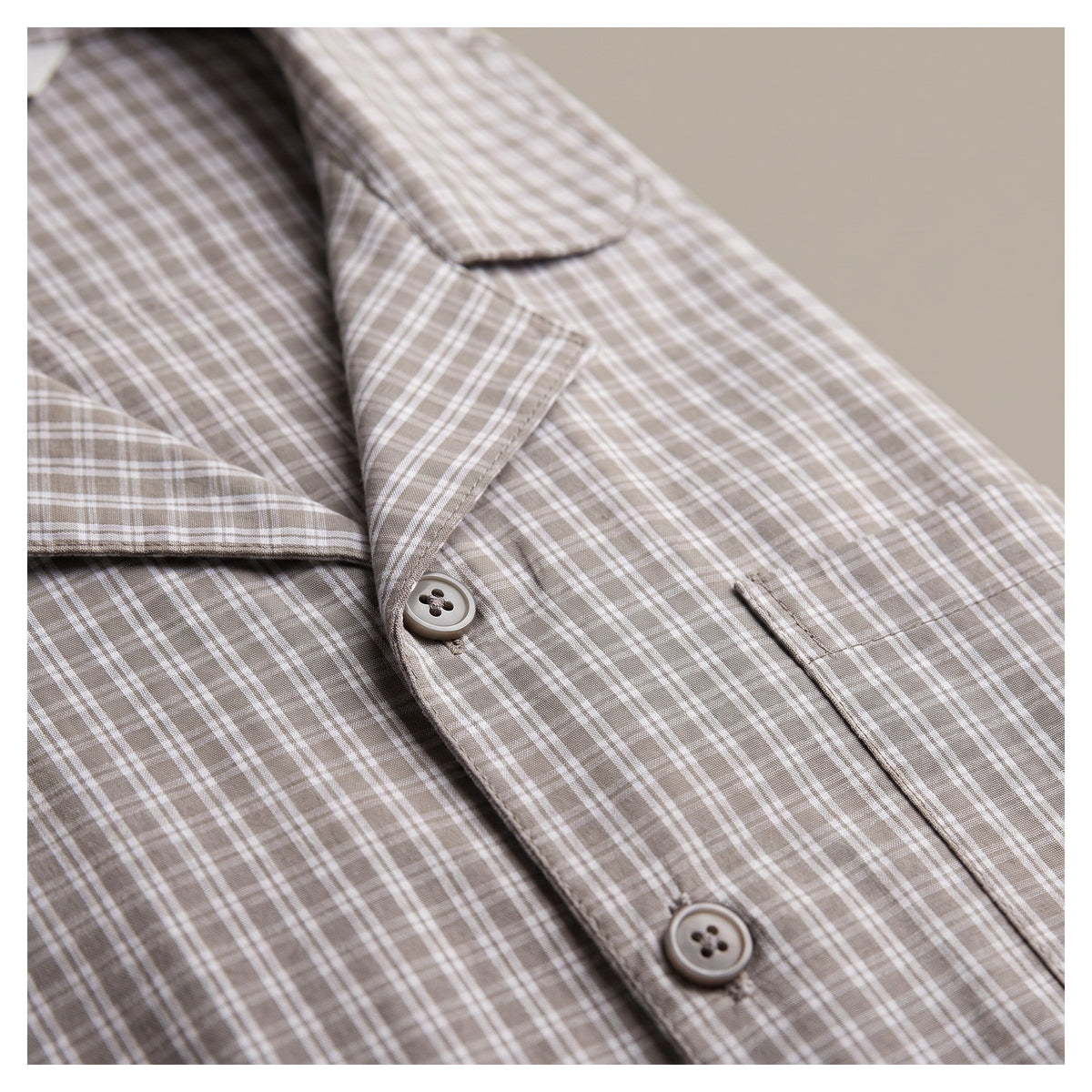 Basix Men's Checks Short Sleeves Loungewear 2 Piece Set Brown & White Cotton LW-855