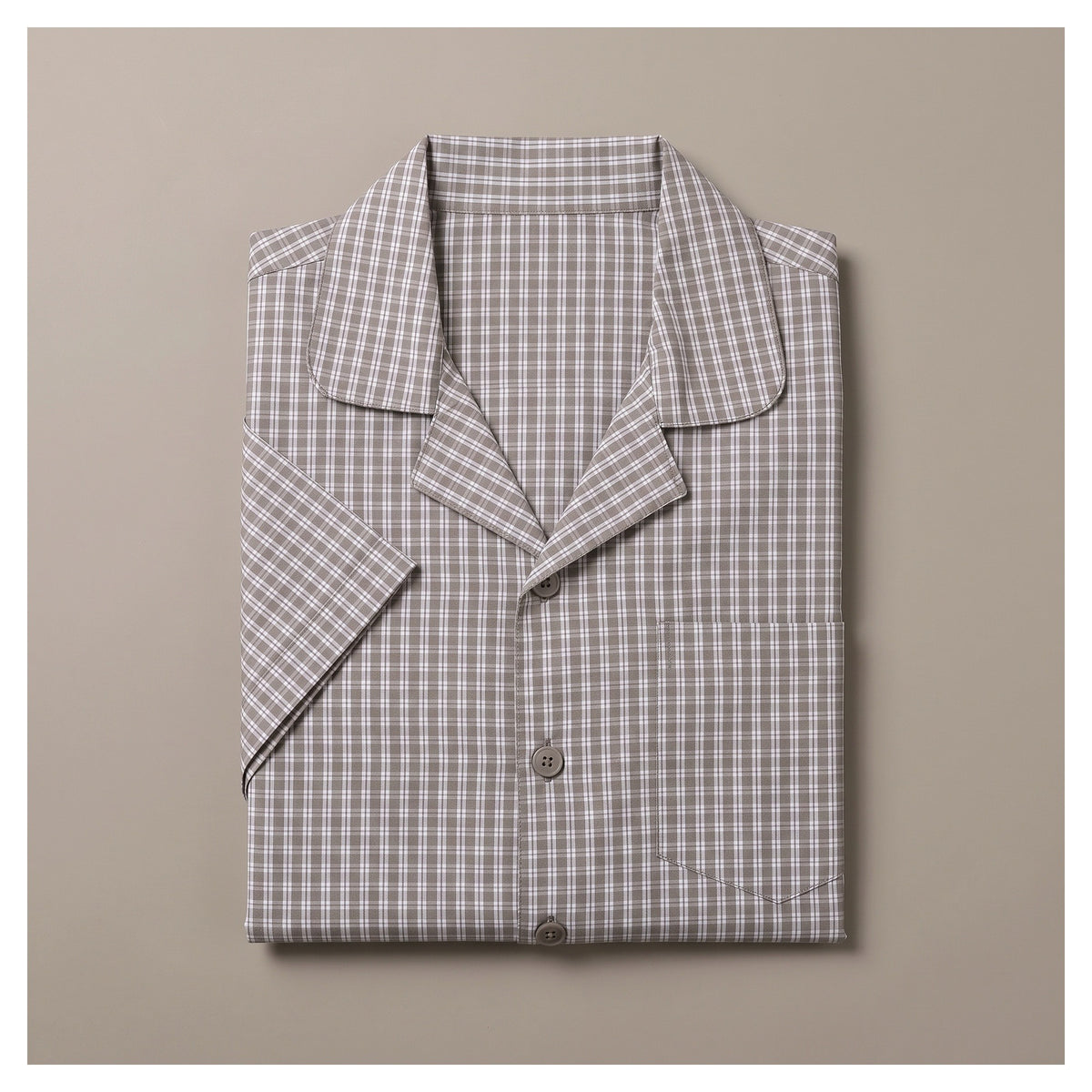 Basix Men's Checks Short Sleeves Loungewear 2 Piece Set Brown & White Cotton LW-855