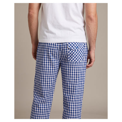 Basix Men's Trouser Small Checks Blue & White MT-952