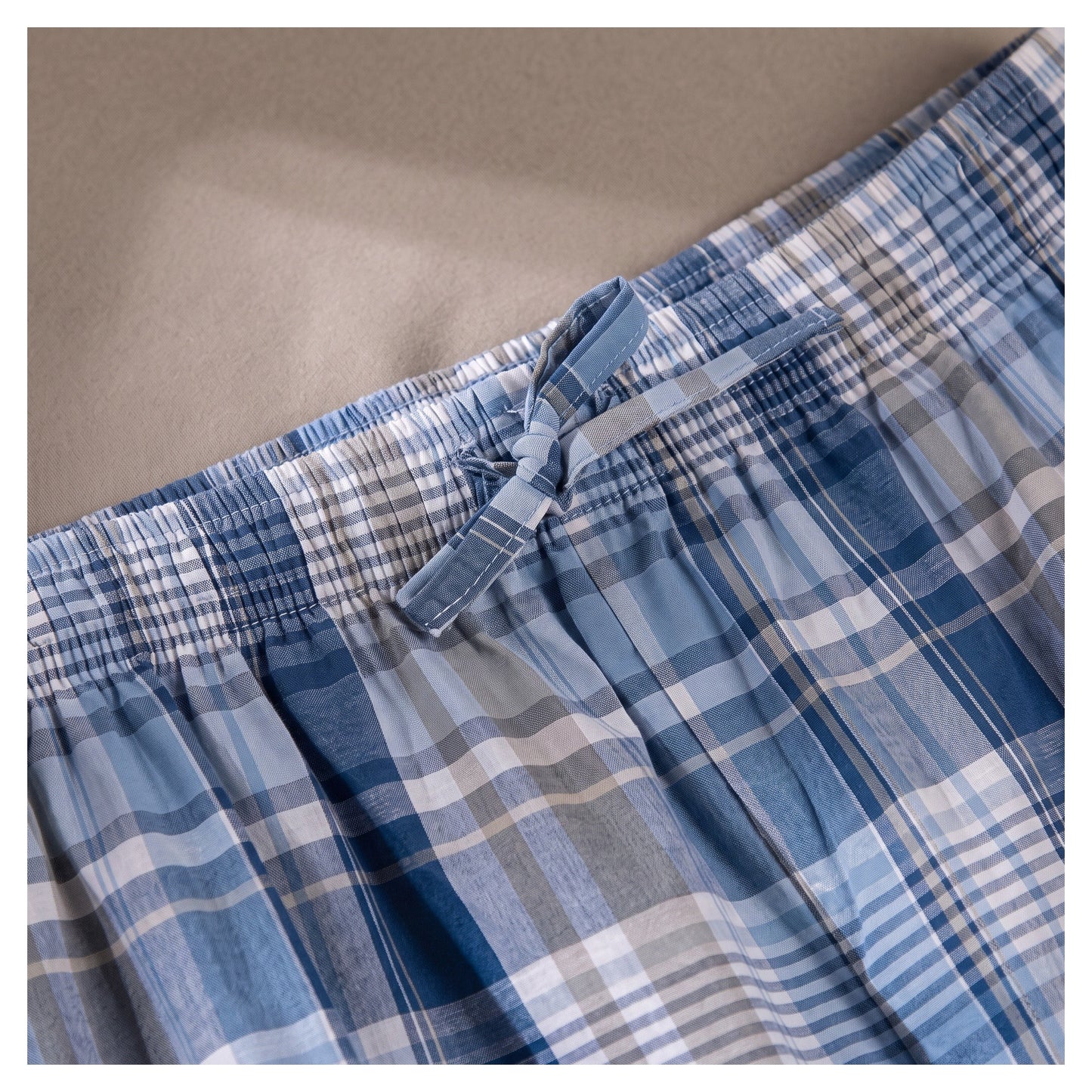 Basix Men's Trouser Broad Plaid Checkered light & Dark Blue MT-953