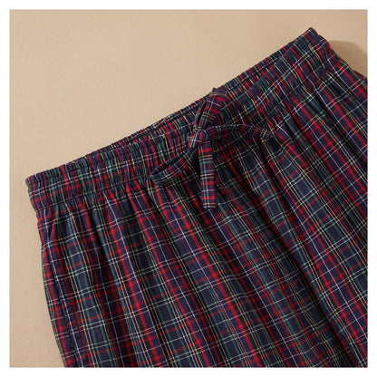 Basix Men's Checkered Trouser Black & Red Multi Colored MT-954