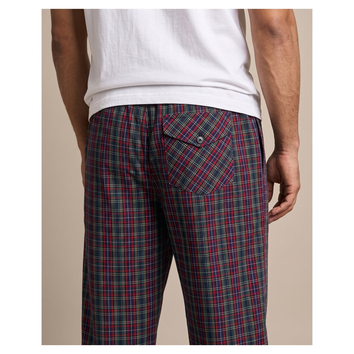 Basix Men's Checkered Trouser Black & Red Multi Colored MT-954