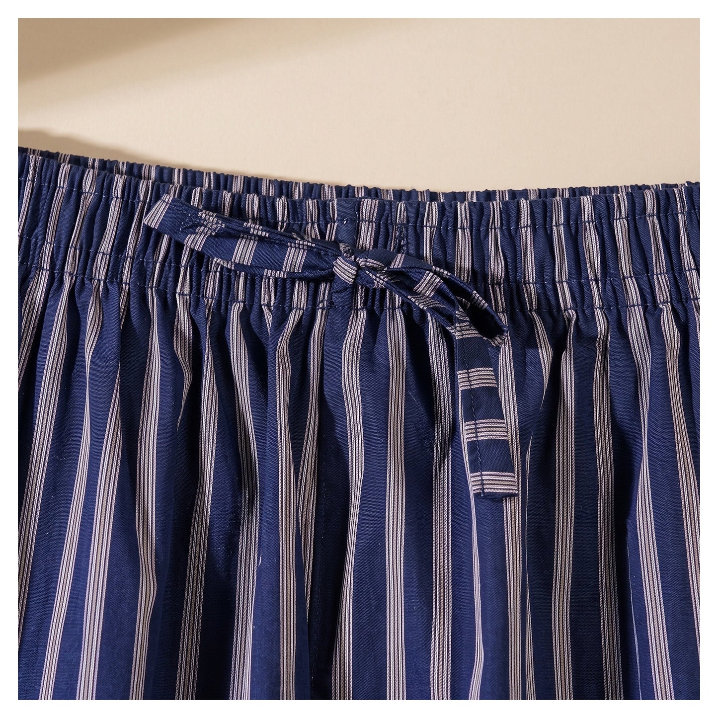 Basix Men's Stripes Trouser Mid Night Blue & Beige MT-955