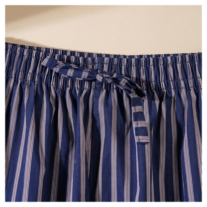 Basix Men's Stripes Trouser Mid Night Blue & Beige MT-955