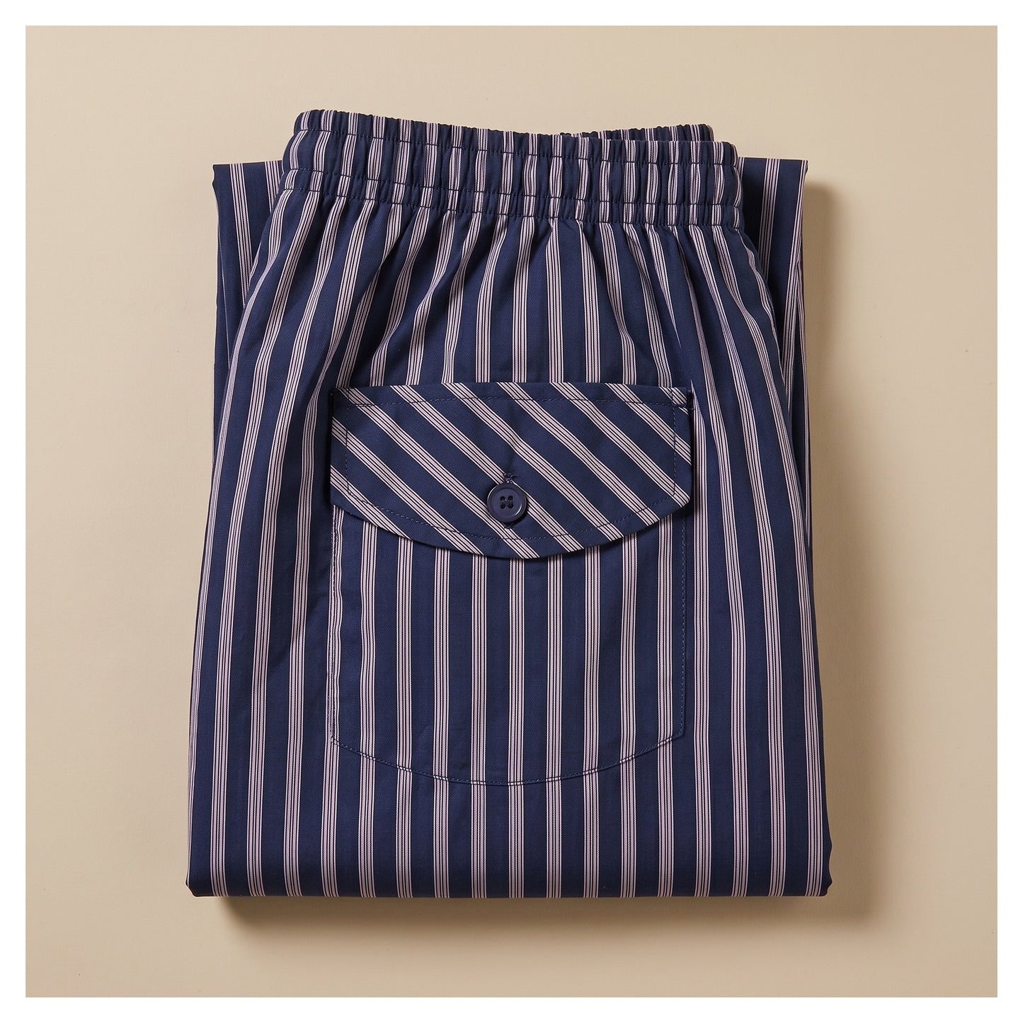 Basix Men's Stripes Trouser Mid Night Blue & Beige MT-955