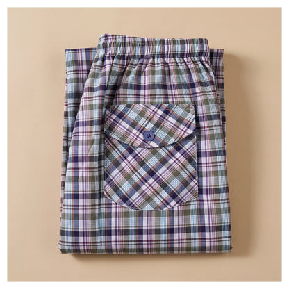 Basix Men's Checkered Trouser Multi Colored Grey Green & Charcoal MT-956
