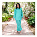 Basix Women's Aqua Co-ord Set Dress, Frill Cuff & Bell Bottom Trouser, CORD-101