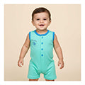 Basix Infant Monster At A Party Sleeve Less Polo Romper, 2645