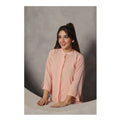 Basix Women's Solid Fusion Co-ord Set Dress, Embossed, Relax Fit, Pale Pink, CORD-107