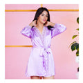 Basix 1-Piece Silk Gown Nightdress With Matching Laces & Belt, Lilac, SG-103