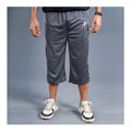 Basix Men's Moisture Wicking 3 Quarter Mesh Gym Shorts with Zipper Pockets, Graphite Grey, M3Q-1007