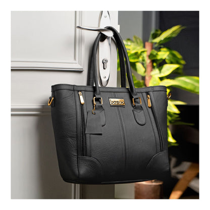 Basix Ladies Hand Bag  Black