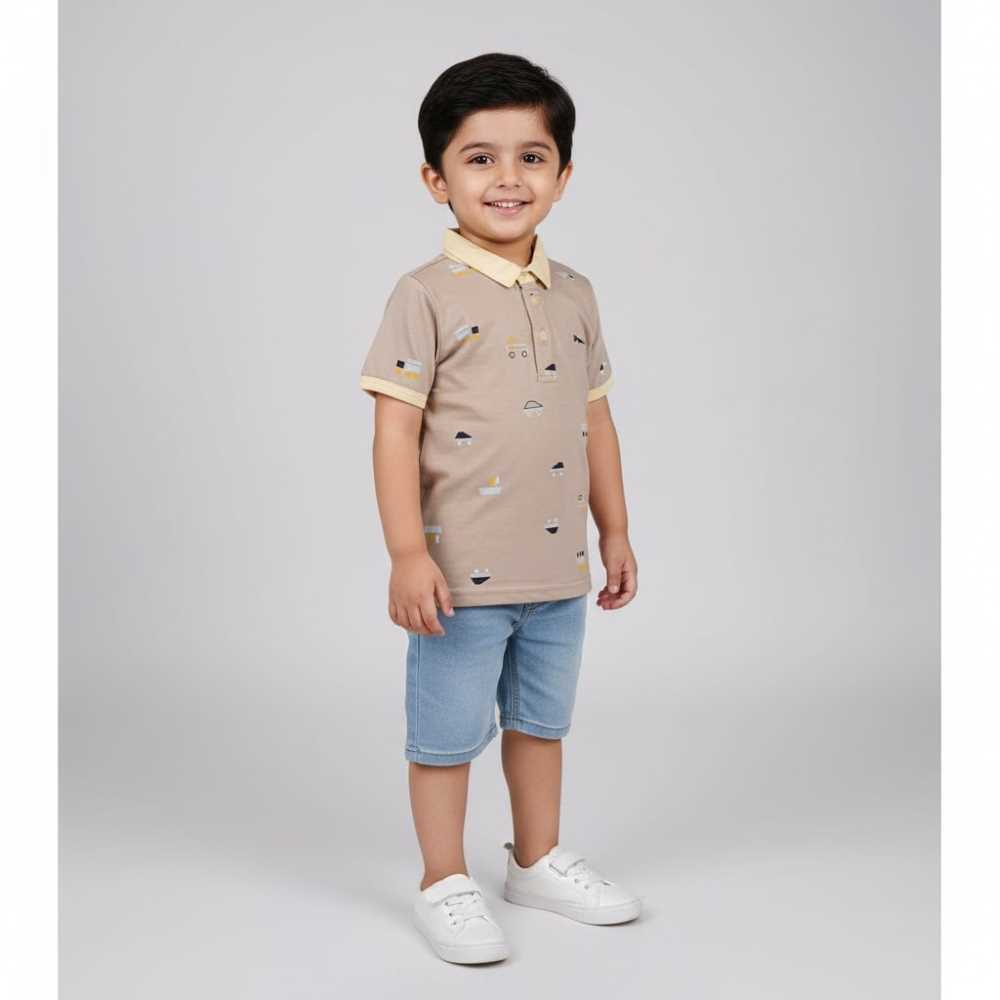 Basix Boys Self Collar Polo T-Shirt, 5982