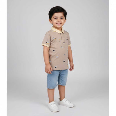 Basix Boys Self Collar Polo T-Shirt  5982