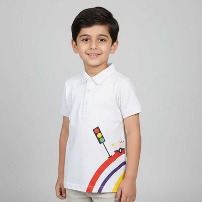 Basix Boys Self Collar Polo T-Shirt  5983