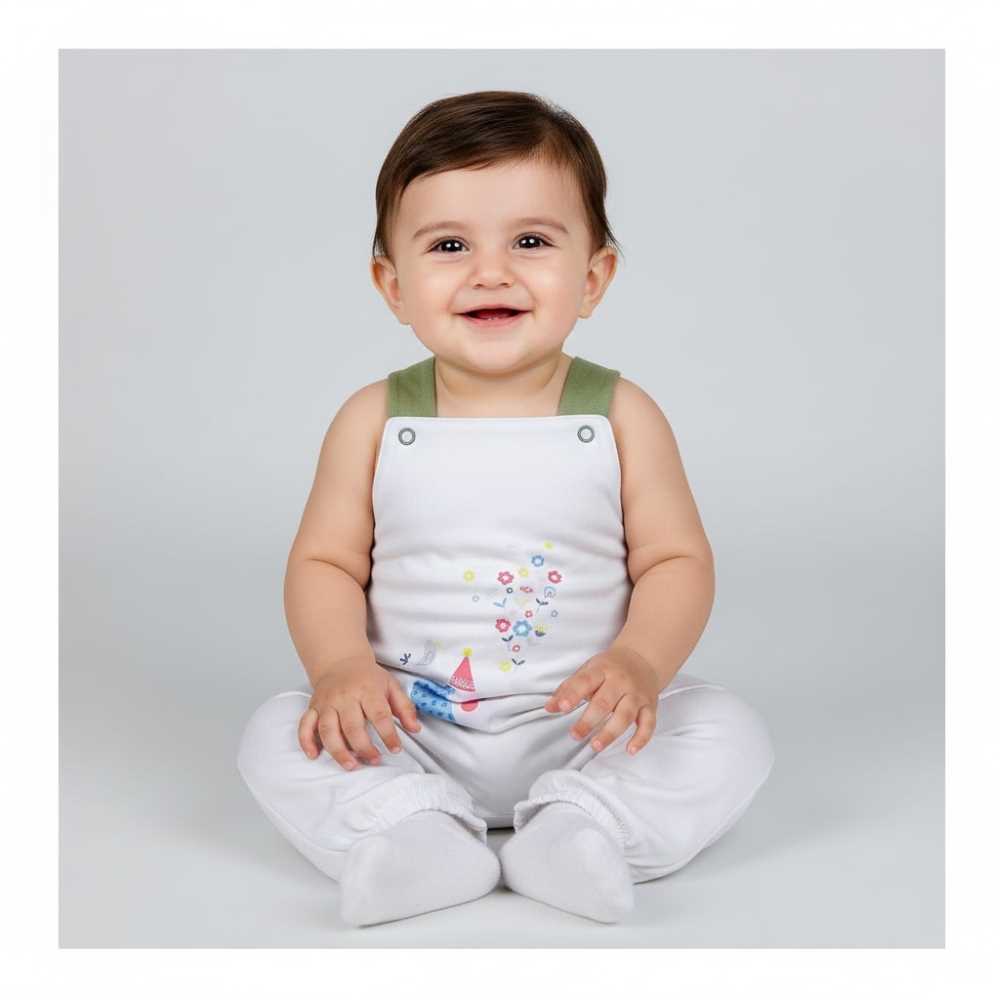 Basix Infant Cross Button Dungaree, 6002